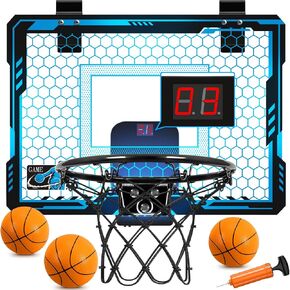 Mini Indoor Basketball Hoop for Door with 7 Colors Lights | Over The Door Basketball Hoop with Scoreboard and Batteries| Room Basketball Hoop for Boys Girls 5 6 7 8 9 10 11 12