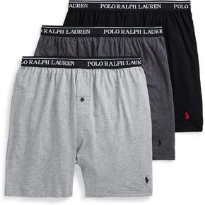Polo Ralph Lauren Mens Classic Fit With Wicking Knit Boxers 3 Pack