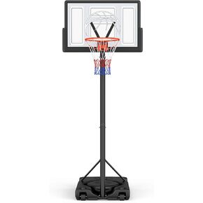 Basketball Hoop Outdoor 10ft Adjustable, Portable Basketball Hoop Goal System for Kids Youth and Adults in Backyard/Driveway/Indoor, 44 Inch Shatterproof Backboard and Larger Base