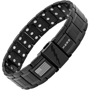 Hero Company Titanium Magnetic Bracelet - Abrams Thunderbolt Tank Magnetic Therapy Bracelet with Link Removal Tool