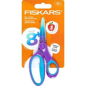 Fiskars® مقص كبير للأطفال متدرج لليد اليسرى، أزرق (6 بوصات)