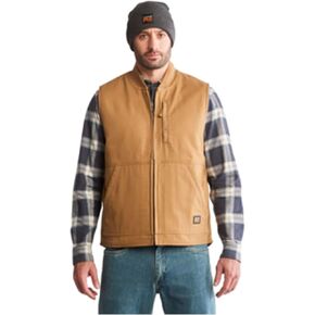 Timberland Tall Size Gritman Lined Canvas Vest, Dark Wheat, XLT