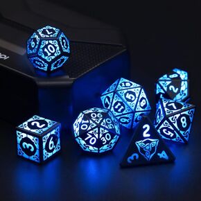 شحن لاسلكي لنرد LED، نرد DND النرد بمقاييس التنين القابلة لإعادة الشحن، نرد ZHOORQI RGB المضيء، ونرد الزنزانات والتنينات للعب الأدوار (نرد بيض التنين)