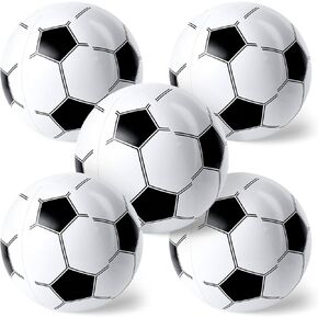 POPLAY 5PCS Inflatable Balls, 12 Inch Inflatable Soccer Beach Balls for Kids Party Favors Summer Swimming Pool Beach Game