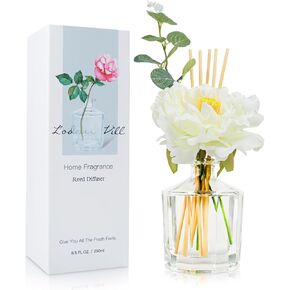 L'odeur Vill Reed Diffuser, 8.5 Oz(250ml) Fresh Linen Bathroom Diffuser with 10 Sticks, Scented Diffuser Home Fragrance Essential Oil Reed Diffuser Set for Home Large Rooms Bathroom Shelf Decor in Saudi Arabia