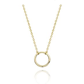 S.Leaf Circle Necklace Sterling Silver Open Circle Necklace for Women Mama Necklaces