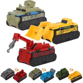Flip Racers Transformable Cars Dual-Design Toy Cars Pull Back Vehicle Playset Flip Racers Transformable Cars Kiddie Corner,Gifts for Toddlers Birthday Stuffers Creative (B)