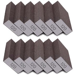 12Pcs Sanding Sponge 180 Grit Fine Sanding Blocks for Drywall Metal Wood Washable and Reusable