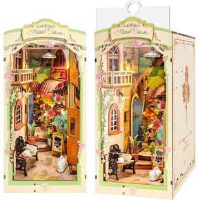 DIY Book Nook Floral Corner, 3D Puzzle Book Nook Kits for Adults, Decorative Book Nooks for Bookshelf Miniature Scenes, DIY Crafts/Gifts/Decorations for Teens (Floral Corner)
