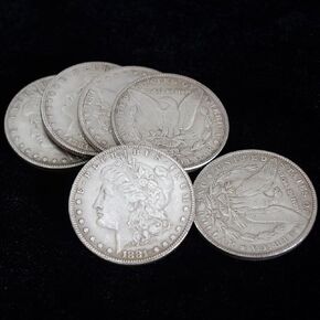 12 Pcs Morgan Dollar (3.8cm Dia) Magic Set Can Be Attracted by Magnets Magic Props Accessories Used in Appearing/Disappearing Coin Magic Performance