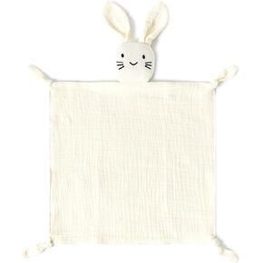 Insular Lovey Blanket for Boys and Girls, Organic Cotton Muslin Security Blanket for Babies, Soft Breathable Lovie Soothing Towel for Newborn and Infant, Khaki Cat