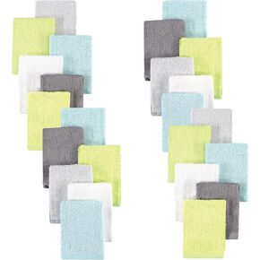 Hudson Baby Unisex Baby 24Pc Rayon from Bamboo Woven Washcloths, Soft Neutral, One Size