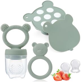 Baby Teether Breastmilk Popsicle Freezer Molds and Baby Fruit Food Feeder Pacifier, Baby Food Storage Containers Breastmilk Teethers for Babies Teething Toys & Infant Self Feeding, BPA Free