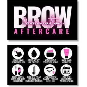 Cute Modern Brow Lamination After Care Cards/Pack of 55 business card size brow lamination aftercare cards perfect after appointment reminder in Kuwait