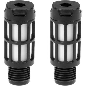 uxcell Plastic Pneumatic Muffler Exhaust Air Line Silencer Bigger 1/4 PT Black, 2pcs