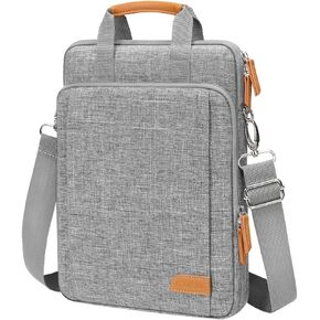 MOSISO 360 Protective Laptop Bag, 15.6 inch Vertical Computer Bag Compatible with MacBook Pro 16 inch, HP, Dell, Lenovo, Asus Notebook with Shoulder Strap & Front Raised & Vertical Pockets, Gray