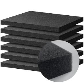 8 PCS Polyurethane Foam Sheets 16 X 12 X 1 Inch Packing Foam Pad Black Foam Inserts for Cases Tool Foam for Cases Foam Tool Box Organizer (8)