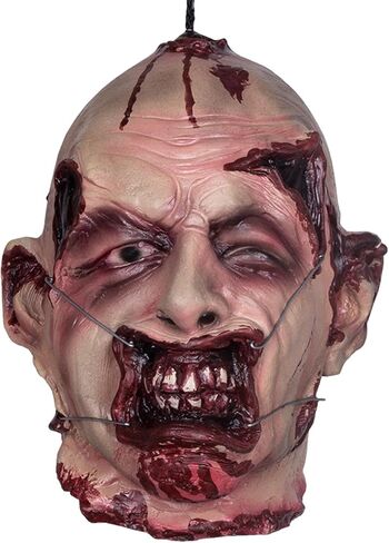 Halloween Decorations Props Scary Hanging Severed Head, Life-Size Realistic Latex Zombie Head for Haunted Houses in Saudi Arabia