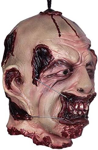 Halloween Decorations Props Scary Hanging Severed Head, Life-Size Realistic Latex Zombie Head for Haunted Houses in Saudi Arabia