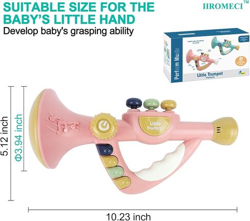 ألعاب موسيقية للأطفال، لعبة البوق الصغير للأطفال الصغار، ألعاب تعليمية للأطفال، ألعاب موسيقية للرضع للفتيات والأولاد من عمر 1 2 3 سنوات (أزرق) in Kuwait