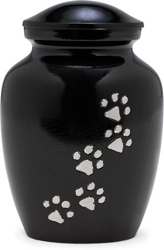 Eternal Harmony Cremation Urn for Animal Ashes | Funeral Urn Carefully Handcrafted with Elegant Finishes to Honor and Remember Your Pet | Dogs and Cats Urn with Beautiful Velvet Bag (Black, Large) in Saudi Arabia