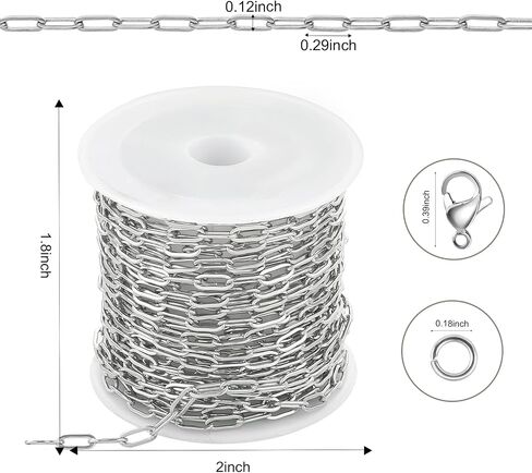 10M Gold Stainless Steel Jewelry Chain in Bulk Beaded Cable Link Chain Roll with Jump Rings and Lobster Clasps for DIY Jewelry Making Supplies in Saudi Arabia