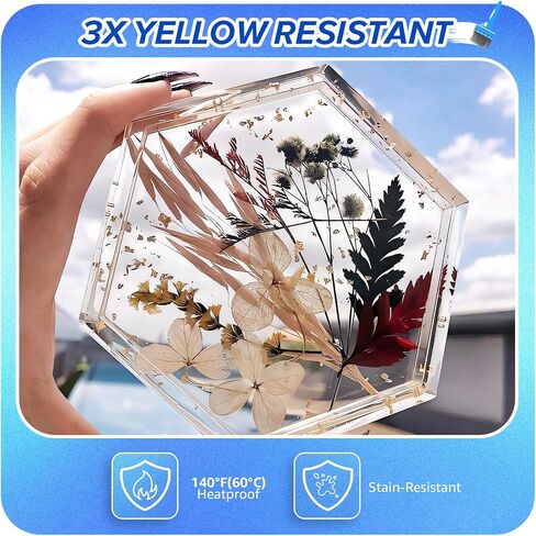 Teexpert Table Top Epoxy Resin Kit 30OZ, 3X Yellow Resistant & Super Gloss Finish Coating Resin, Crystal Clear Resin Epoxy Kit for Wood Table, Bar Top & Kitchen Countertop, Epoxy Art Crafts, DIY in Saudi Arabia