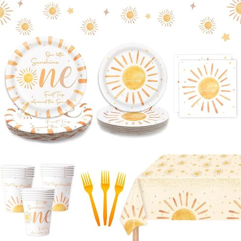169Pcs Groovy Birthday Party Decorations Include Groovy Birthday Banner Hippie Daisy Paper Plates Napkins for Retro Hippie Rainbow Boho Birthday Party Decorations, Serves 24 in Saudi Arabia