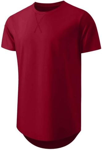 JMIERR Mens 3 Pack Cotton Hipster Hip Hop Longline Crewneck T-Shirt in Saudi Arabia
