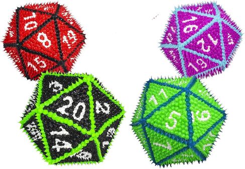نرد KESS Drop Dot D20-6" 20 جانبًا لألعاب لعب الأدوار وهواة التجميع، سيليكون، حسي، كبير الحجم، 5 ألوان نابضة بالحياة، لعبة خارجية للفناء الخلفي، حمام السباحة، الشاطئ، آر بي جي، للأعمار من 6 سنوات فما فوق in Kuwait