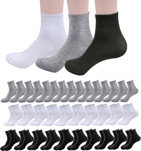 30 Pairs of Thin Crew Socks for Men & Women - Breathable Casual Socks in Bulk - Moisture-Wicking Socks Wholesale in Saudi Arabia