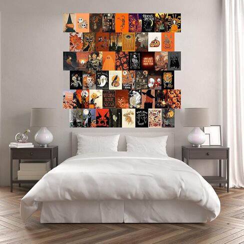 BAYKUL Halloween Wall Decor, Halloween Posters Wall Art Decor, 54pcs (4x6 inch), Aesthetic Halloween Pictures Wall Decoration for Teen Girls, Halloween Collage Kit, Witchy Room Decor in Kuwait