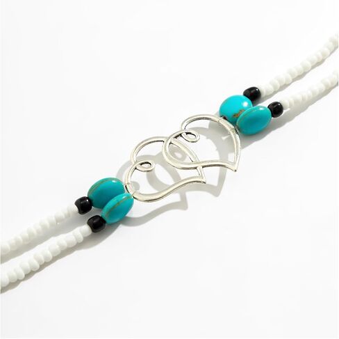 Sexy Simple Pearl Waist Chain Belt Summer Beach Beaded Belly Body Chain Jewelry Festival Rave Pearl Belly Belt Bikini Heart Pendant Body Accessory Jewelry for Women in Kuwait