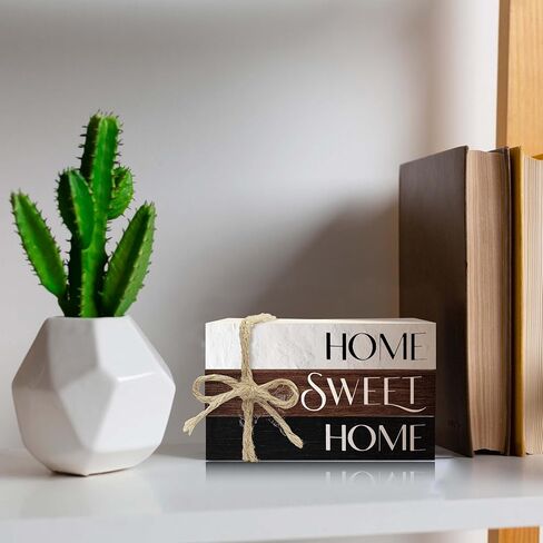 كتب زخرفية لديكور المنزل، مجموعة كتب خشبية ريفية لديكور الطاولة، كتب ديكور منزلي جميل لرف كتب غرفة المعيشة، ديكور كتب مكدسة في المزرعة (L10) in Kuwait