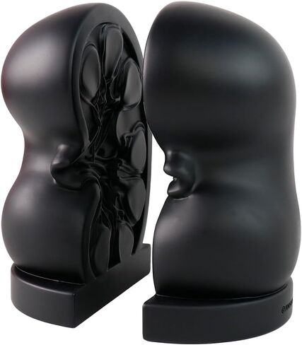 Kidney Bookend for Shelves Decorative, Handmade Kidney Sculpture Bookends Supports, Black Non-Skid Book Stoppers for Heavy Books, Heavy Duty Book Ends for Home Office School(1 Pair) in Saudi Arabia