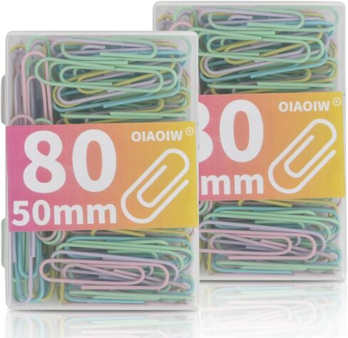 Macaron Colored Paper Clips 400 PCS Small Size Paper Clip 1.1 Inch (28mm) 2 Boxes of 200 PCS Each PaperClips Suitable for Office School Paperwork and Daily Use in Saudi Arabia