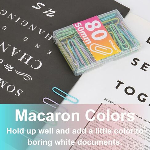 Macaron Colored Paper Clips 400 PCS Small Size Paper Clip 1.1 Inch (28mm) 2 Boxes of 200 PCS Each PaperClips Suitable for Office School Paperwork and Daily Use in Saudi Arabia