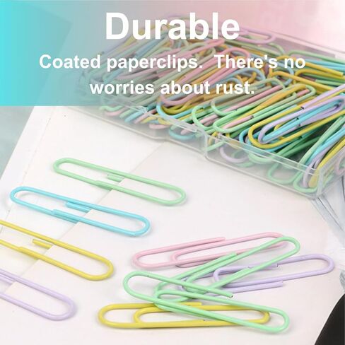 Macaron Colored Paper Clips 400 PCS Small Size Paper Clip 1.1 Inch (28mm) 2 Boxes of 200 PCS Each PaperClips Suitable for Office School Paperwork and Daily Use in Saudi Arabia