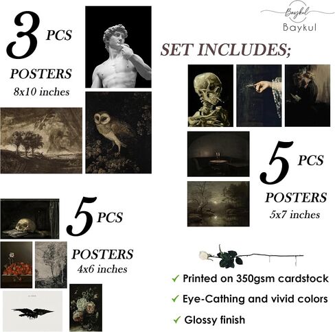 BAYKUL Halloween Wall Decor, Halloween Posters Wall Art Decor, 54pcs (4x6 inch), Aesthetic Halloween Pictures Wall Decoration for Teen Girls, Halloween Collage Kit, Witchy Room Decor in Kuwait