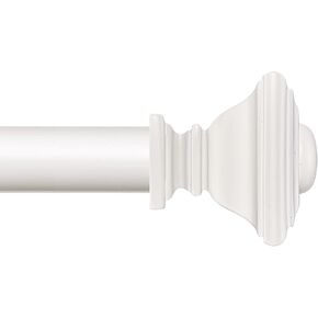 BRIOFOX white Curtain Rods for Windows 48 to 84 Inch Adjustable Length 1 Inch Diameter Heavy Duty Window Curtain Rods for Indoor Ourdoors With Classic Square Finials