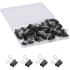 240 Pcs Small Binder Clips 0.75 Inch Length, Standard Size, 0.31 Inch Capacity, Black Paper Clamps for Office