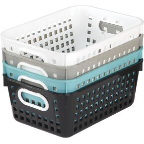 Really Good Stuff Large Plastic Book Baskets, 13¼" by 10" by 5½" - Single, Blue Classroom Library Organizer, Toy Storage, Multi-Purpose Organizer Basket