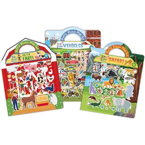 Puffy Sticker Book for Kids - Reusable Stickers Book for Toddlers 1-3, Sticker Books for Kid 2-4 with 80+ Restickable Stickers, Toddler Activities for Car Airplane Travel, Toys for Girls Boys Age 4-8