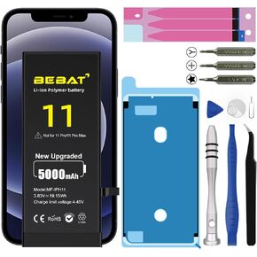 Replacement for iPhone 11 Battery, 5000mAh High Capacity Li-ion Polymer Replacement Battery for Model A2111, A2223,A2221 with Professional Repair Tool Kits