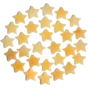 QINJIEJIE 20PCS Crystals Star Stone Healing Crystal Set Mini Crystal Stars Worry Stones Bulk Chakra Crystal Cute Pocket Star Gemstones for Meditation Balancing DIY Jewelry Star Stones Gifts for Women