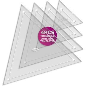 Circle Quilting Template Set, 4", 3", 2", 1" with 1/4" Seam Allowance