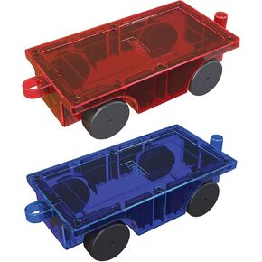 PicassoTiles Magnet Tile Motorized Car Base Self Turning Omnidirectional Truck with Light And Motor Playset Magnetic Tiles Construction Building Blocks Compatible STEM Learning Preschool Ages 3+ PTU05