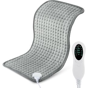 Heating Pad - Electric Heating Pads - Hot Heated Pad for Back, Neck, & Shoulder - Dry & Moist Heat Option - LCD Controller with 10 Heat Settings 3 Timer, Auto Shut Off Function (12''×24'')