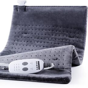 Heating Pad for Back Pain Relief,Massaging Weighted Heating Pads for Neck, Shoulder,Cramp,Portable Heated Pad with 3 Heat Settings & 6 Massage,18 Relaxing Combinations,Auto Off,12"*24",Dark Grey