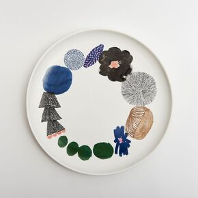 ALIVEDESIGN Plates, Nordic Design with Handcrafted Porcelain, Midsummer Night's Dream (Deep Plate: φ23xH5cm), White, ALIVE005